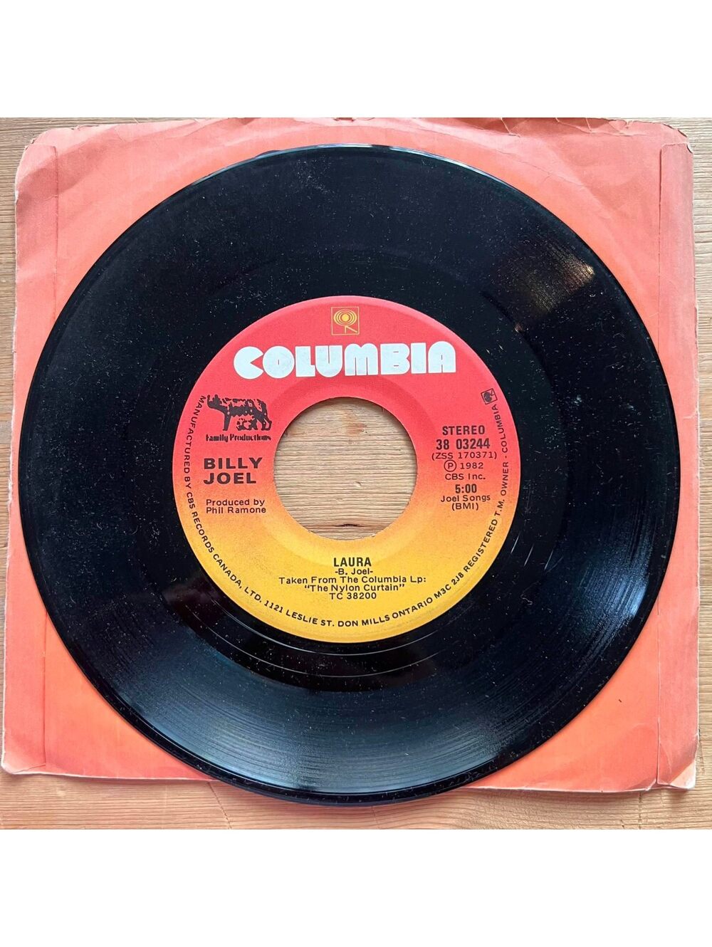 Billy Joel - Laura/Pressure 45rpm VG+ R89